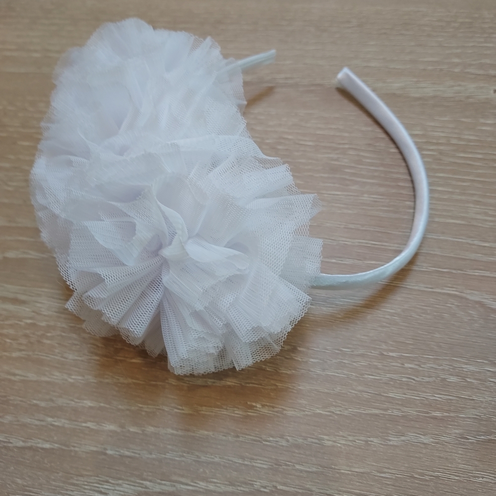 Handmade Elegant White Tulle Kids Headband